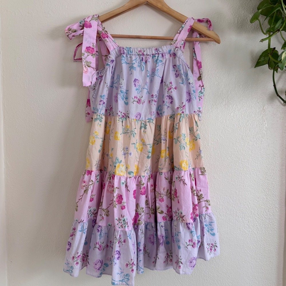 Loveshack fancy x target Jeanne babydoll tiered pastel Mini dress small coquette
